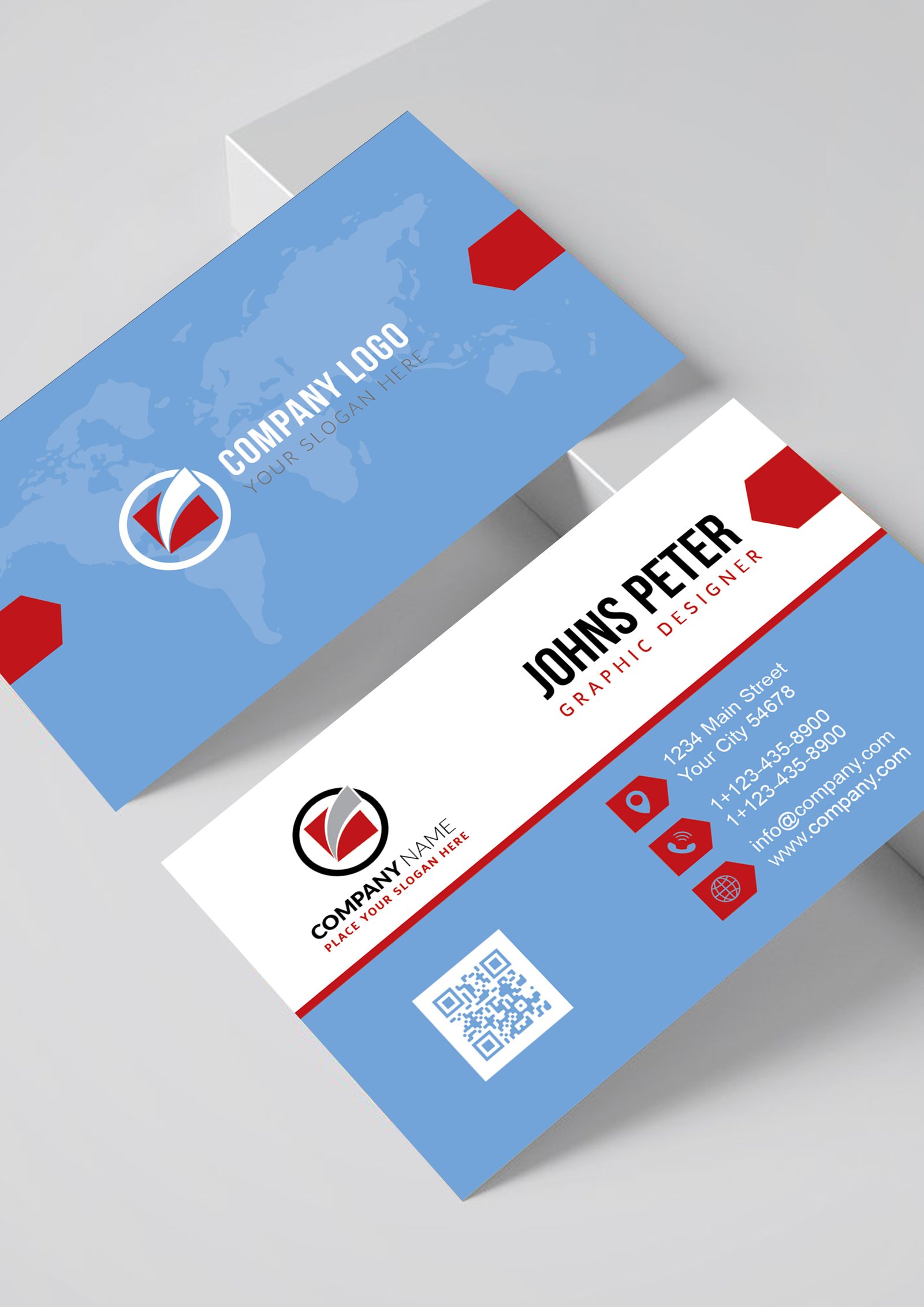 Professional Business Card Template Blue